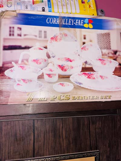 72 PCs marble dinner set. . .