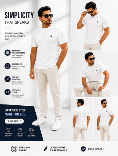 Premium China Fabric T-Shirt  Luxury Formal Style