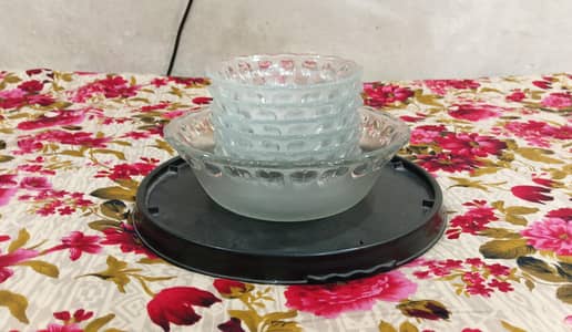 1 IceCream Set (new) with 6 small plates, 1 large bowl