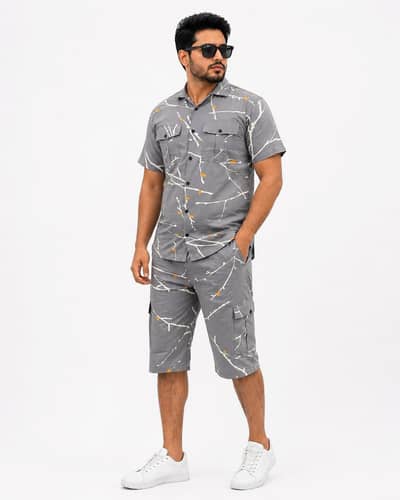 Safari Tracksuit Shirts+Shorts Pair