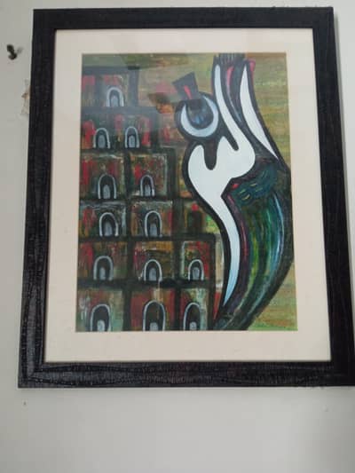 original handmade painting with unbreakable glass frame