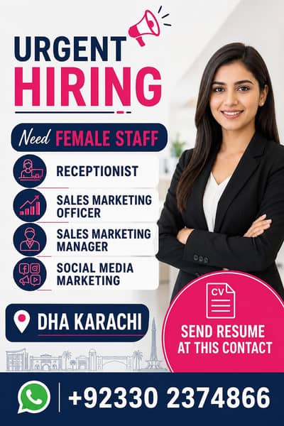 Needfemale staff  expert in sales Marketing filed