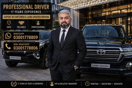 Professional Driver | Fortuner & Land Cruiser Specialist