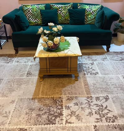 3 seater sofa with table