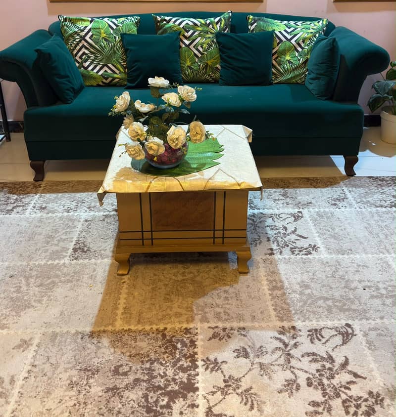 3 seater sofa with table 1