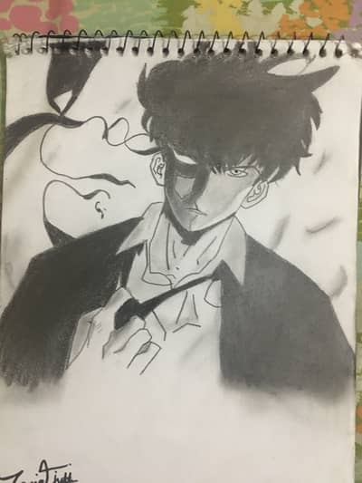 Handmade sketch of SUNG JINWOO