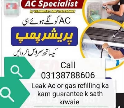 All lahore Ac service repair fitting gas filling kit repair