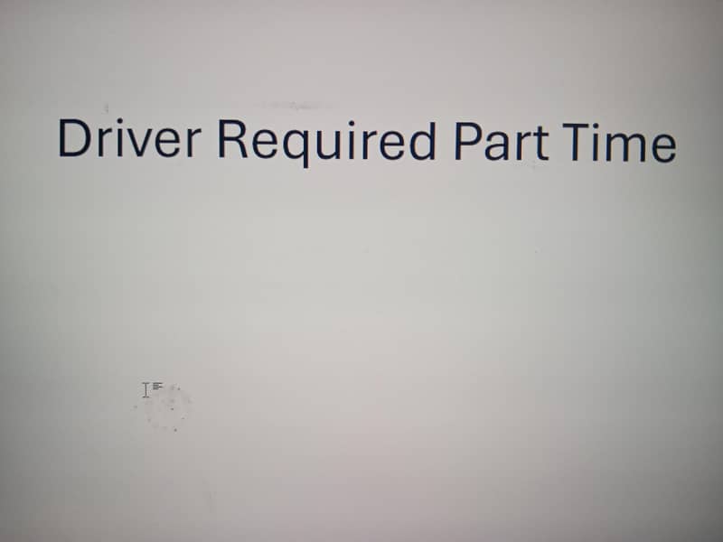 part time driver require 0