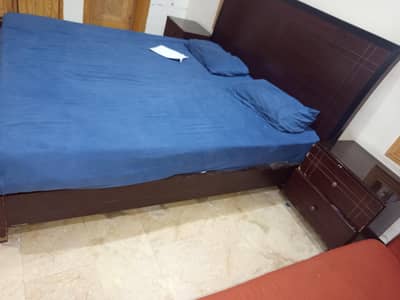 Solid Keekar Wood King Size with Two Side table and one dressing table