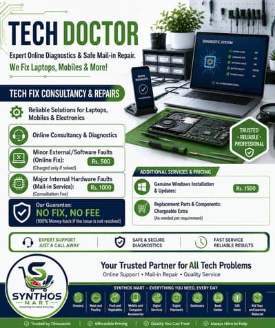 Online Laptop, Mobile & Computer Repair | Tech Doctor by Synthos Mart