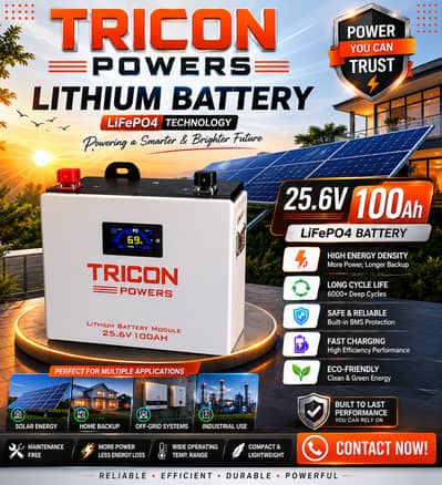 Lithium Battery 25.6V 100Ah | 150Ah | 200Ah | 300Ah | LiFePO4 | Fresh