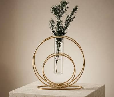 Golden glass vase