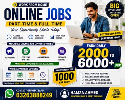 Multiple Online Work Opportunities Available