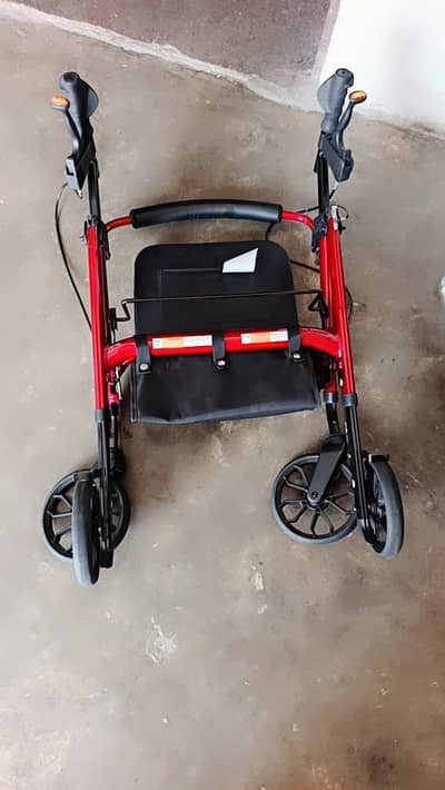 Nova 4-Wheel Rollator Walker with Seat - Red - Like New
