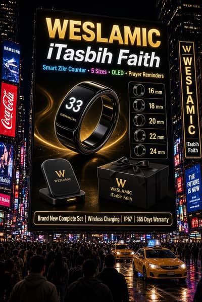 WESLAMIC iTasbih Faith Smart Zikr Ring – Brand New – 5 Sizes – Black