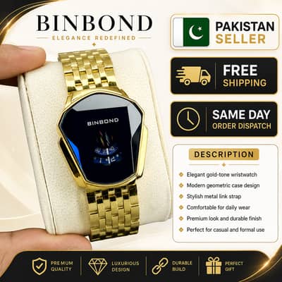 Luxury Gold Men's Watch | Premium Metal Strap Wristwatch