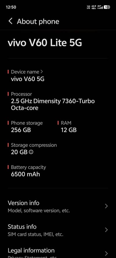 Vivo V60 lite 5g