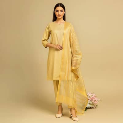 3 Pcs Woman's Unstitched Plan Suit