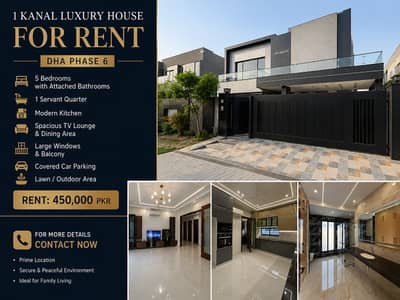 1 Kanal Luxury House for Rent DHA Phase 6