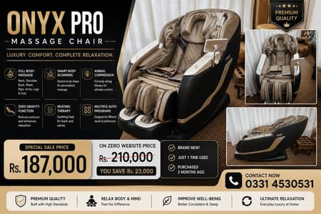 ONYX PRO Massage Chair | Recliner | Just 1 Time Used