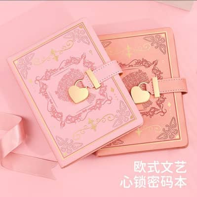 Heart Lock Diary With Key - Cute Journal Notebook - Gift Item