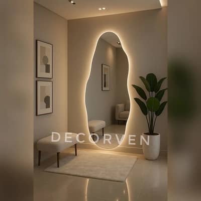 SYMMETRICAL Led Mirror, Mirror, Decor, Round Led Mirror, Make Up