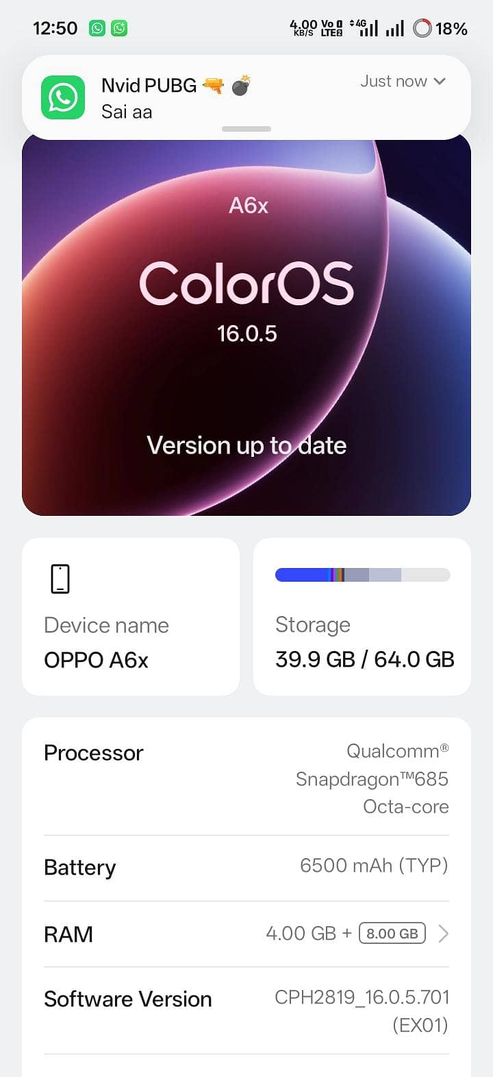 OPPO A6x 0