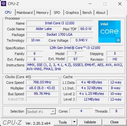 i3-12100 12th Gen Processor (CPU) 1