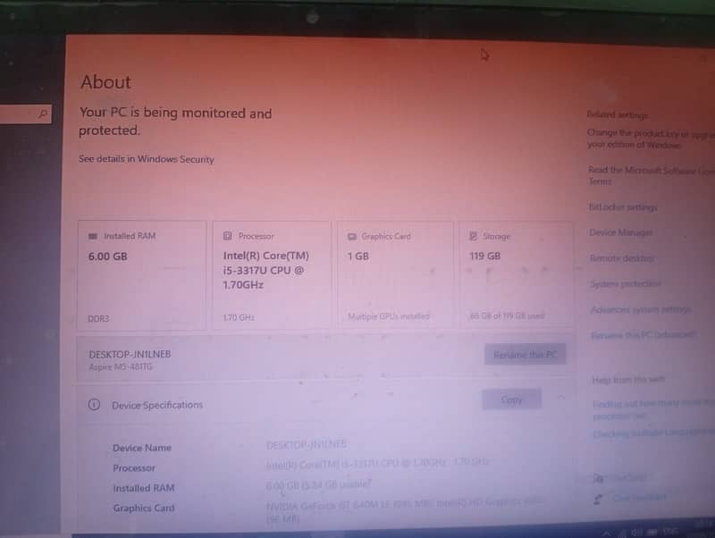 Acer i5 3rd generation 3