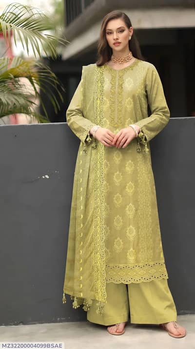 3,pcs women's unstitched embroided suit