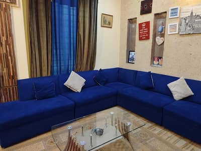 10 Seater L Sofa blue colour
