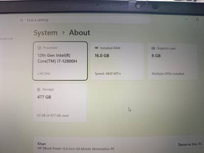 Hp zbook i-7, 12 generation DDR -5