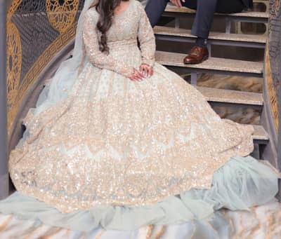  Walima Bridal Gown – Sea Green/Mint Heavy Embellished 
