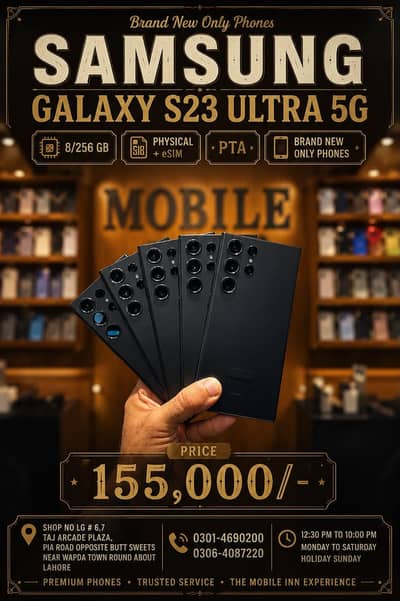 Brand New Samsung Galaxy S23 Ultra 5G 8/256GB Physical+E-SIM PTA