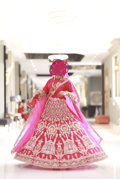 Heavy embellished lehnga kurti with sash and potli
