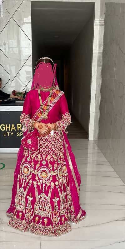 Heavy embellished lehnga kurti with sash and potli