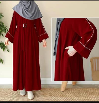 Abaya for Girls Front Plated With Pocket