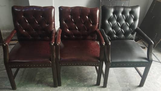 9 office chairs and 2 office tables