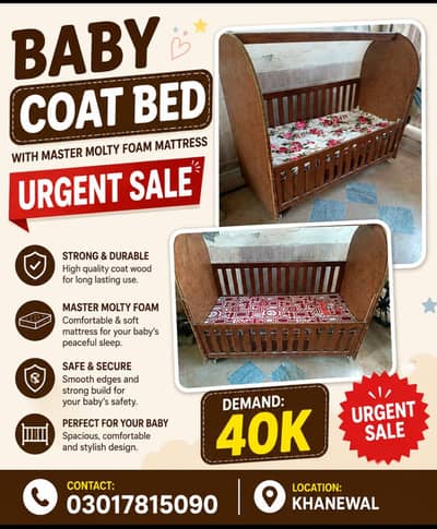 Baby coat bed for urgent sale