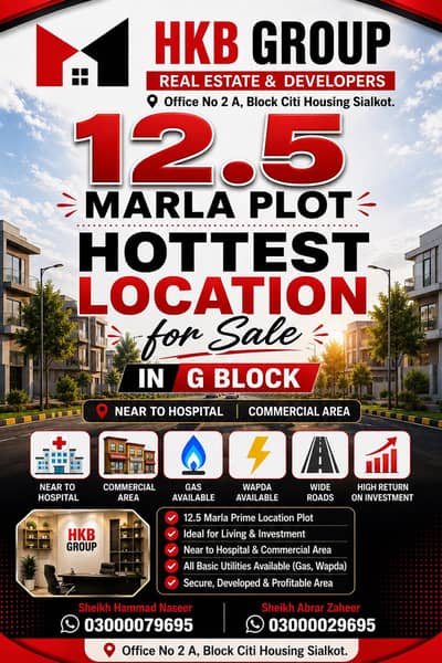 12.5 Marla Hottest Location Plot For Sale in Citi Housing Prime Location