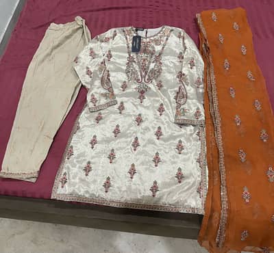 Zari cotton 3pc suit
