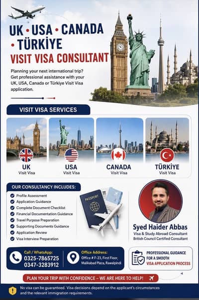 UK USA Canada Türkiye Visit Visa Consultant | Rawalpindi