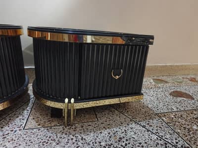 Turkish bed side tables with top glass