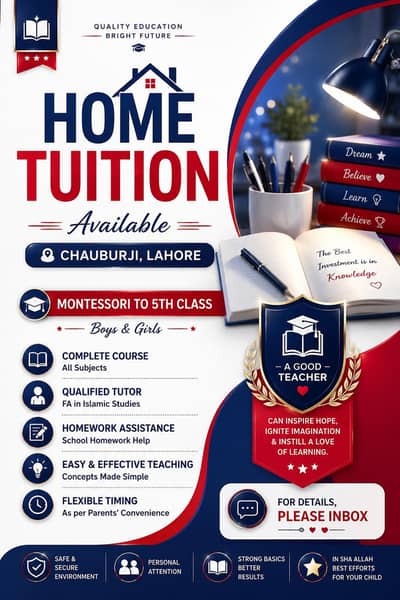 Home-Based Tuition | Montessori to 5th | Chauburji