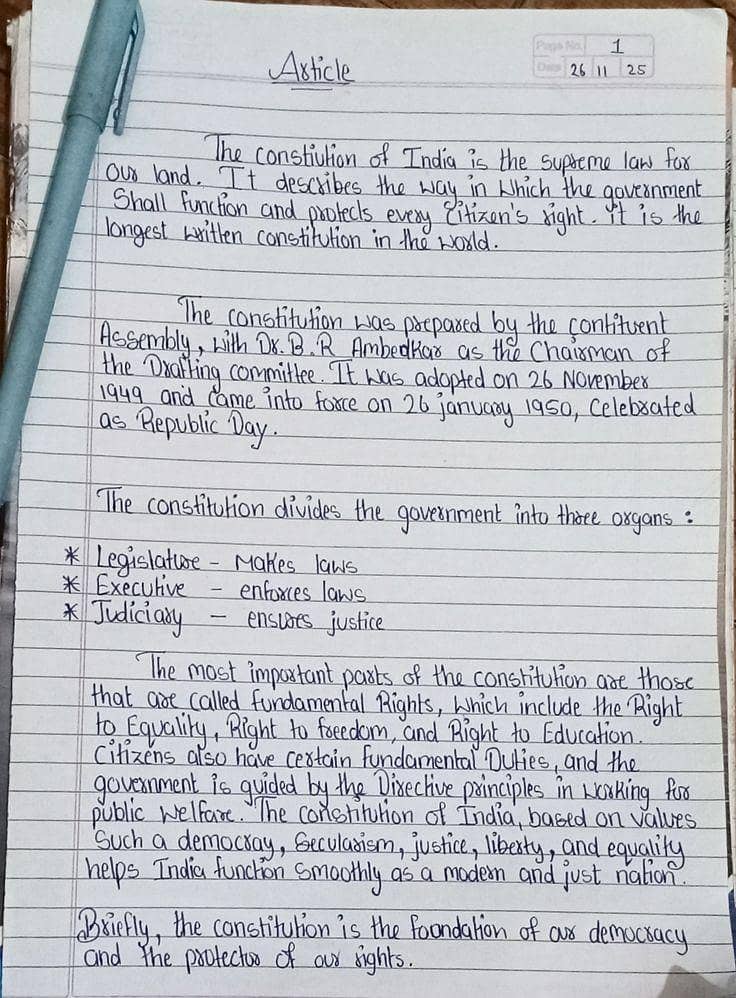 Hand Writing Work 1