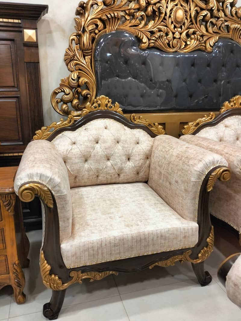 Solid shesham wood sofa set 1