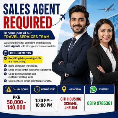 Call Center Sales Executive Required in Jhelum, English Speaking Agent