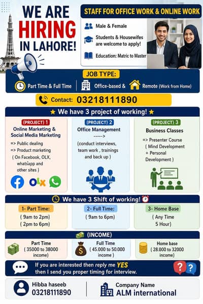 we are offering jobs