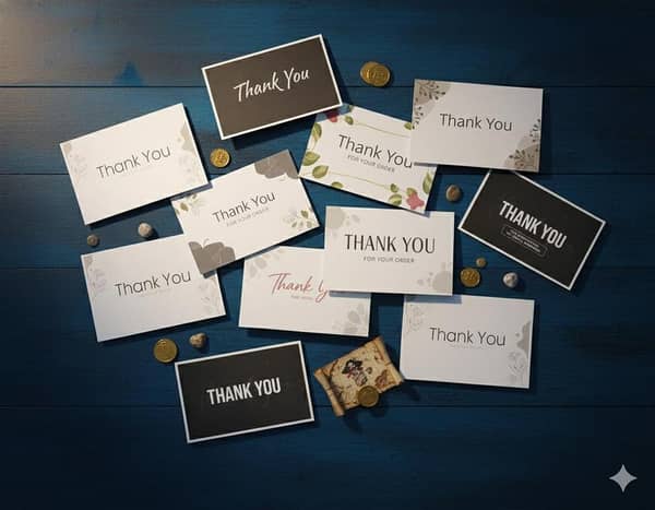 Sales Booster 50pc Mini Thank You Cards – 3x2 Inch, Multi-Design