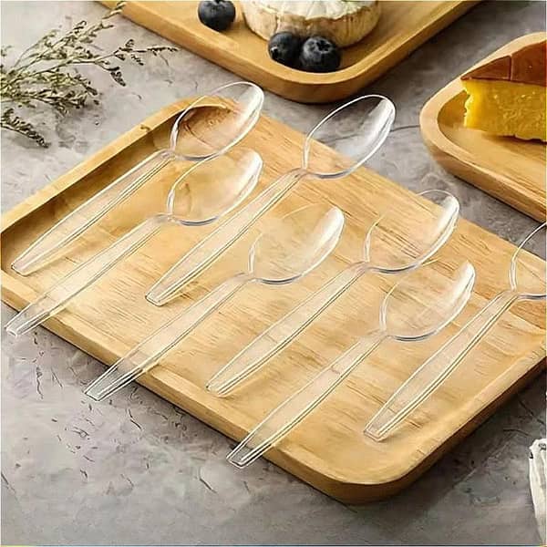 Transparent Plastic Spoon Disposable Spoon 200PCS Tableware Dining Event Picnic Fast Food Delivery New Year Party product description